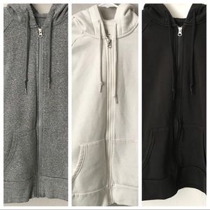 3 Basic Hooded Zip Up Sweat Jackets